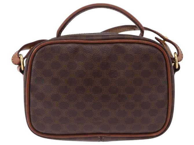Céline Borsa a mano CELINE Macadam Canvas PVC Leather 2way Brown Gold Auth 196958 Marrone D'oro - vista 2