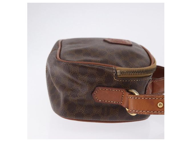Céline Borsa a mano CELINE Macadam Canvas PVC Leather 2way Brown Gold Auth 196958 Marrone D'oro - vista 3