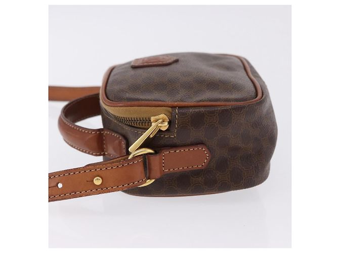 Céline Borsa a mano CELINE Macadam Canvas PVC Leather 2way Brown Gold Auth 196958 Marrone D'oro - vista 4