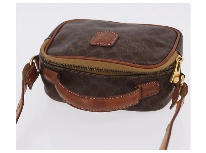 Céline Borsa a mano CELINE Macadam Canvas PVC Leather 2way Brown Gold Auth 196958 Marrone D'oro - vista 6