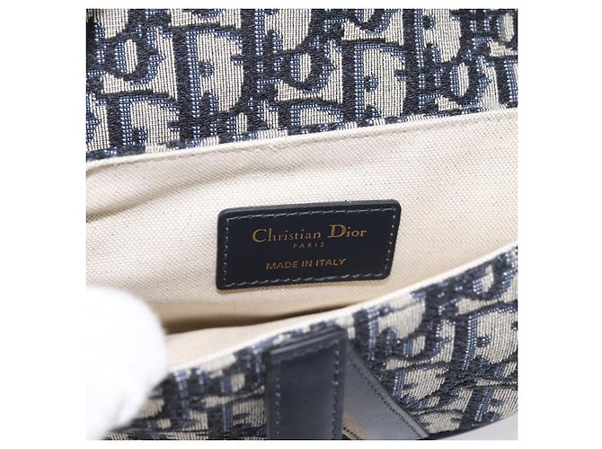 Borsa a mano Saddle Christian Dior Trotter Canvas Navy Gold Auth ka5981SAM D'oro Blu navy - vista 18