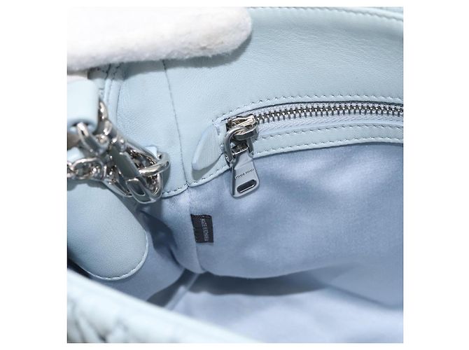 Borsa a spalla Miu Miu Matelassé con catena in pelle 2way Azzurro Argento Auth 202235M Blu chiaro - vista 24