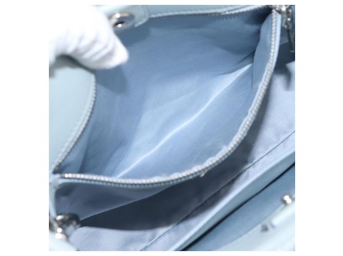 Borsa a spalla Miu Miu Matelassé con catena in pelle 2way Azzurro Argento Auth 202235M Blu chiaro - vista 25