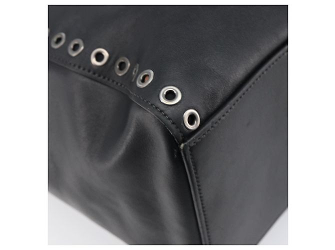 Borsa Tote PRADA in pelle nera argento Auth 199907 Nero - vista 10