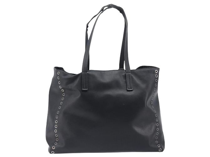Borsa Tote PRADA in pelle nera argento Auth 199907 Nero - vista 2
