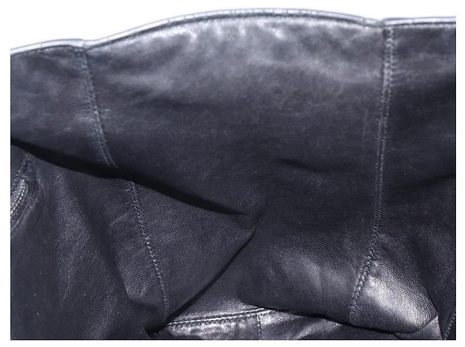 Borsa Tote PRADA in pelle nera argento Auth 199907 Nero - vista 22