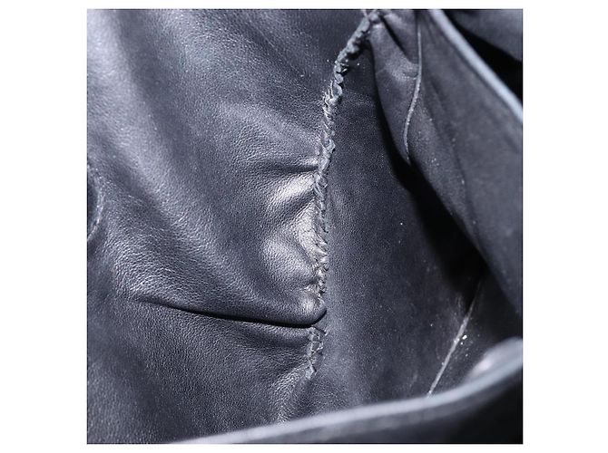 Borsa Tote PRADA in pelle nera argento Auth 199907 Nero - vista 24