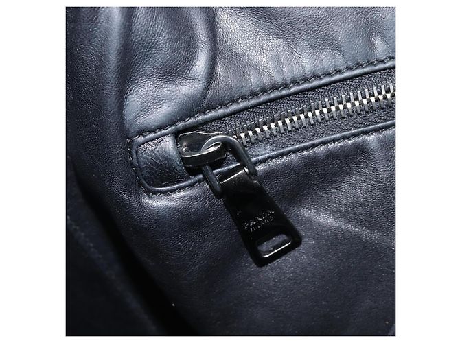 Borsa Tote PRADA in pelle nera argento Auth 199907 Nero - vista 25