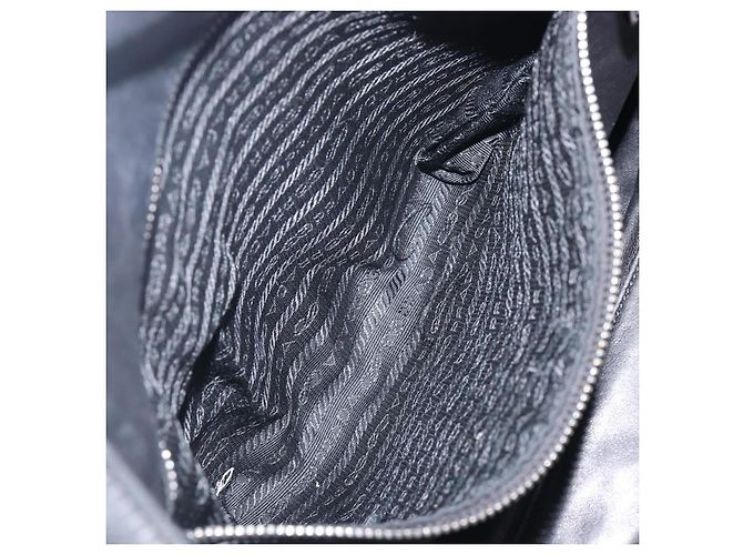 Borsa Tote PRADA in pelle nera argento Auth 199907 Nero - vista 26