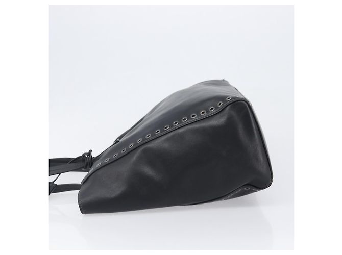 Borsa Tote PRADA in pelle nera argento Auth 199907 Nero - vista 4