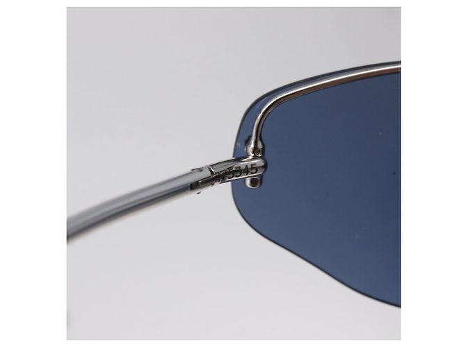 Gafas de sol LOUIS VUITTON LV Cup 2000 Metal Blue Silver LV Auth BA15455V Plata Azul - vista 12