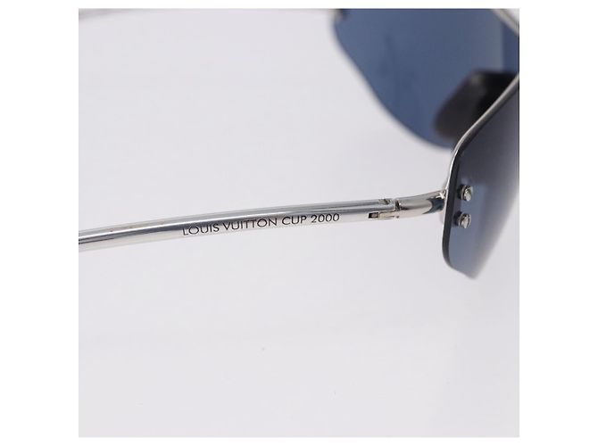 Gafas de sol LOUIS VUITTON LV Cup 2000 Metal Blue Silver LV Auth BA15455V Plata Azul - vista 6