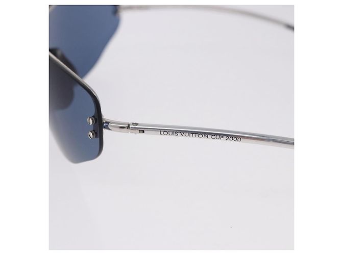 Gafas de sol LOUIS VUITTON LV Cup 2000 Metal Blue Silver LV Auth BA15455V Plata Azul - vista 8