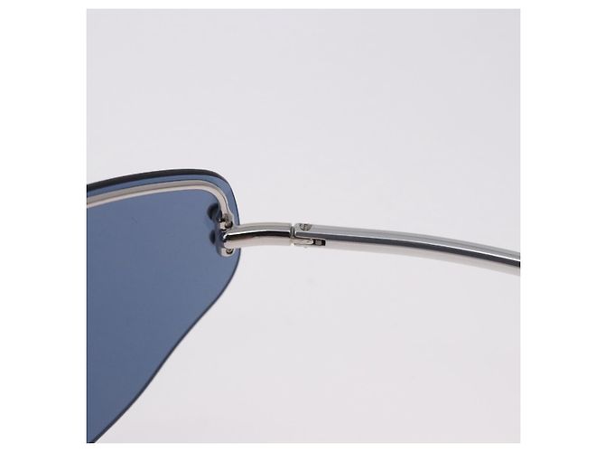 Gafas de sol LOUIS VUITTON LV Cup 2000 Metal Blue Silver LV Auth BA15455V Plata Azul - vista 9