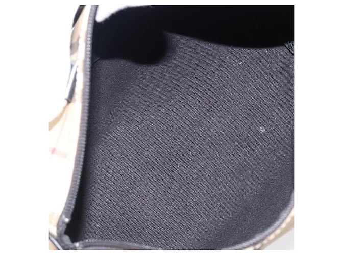 Borsa a mano BURBERRY Nova Check PVC Leather Beige Silver Auth BA15411 Argento - vista 11