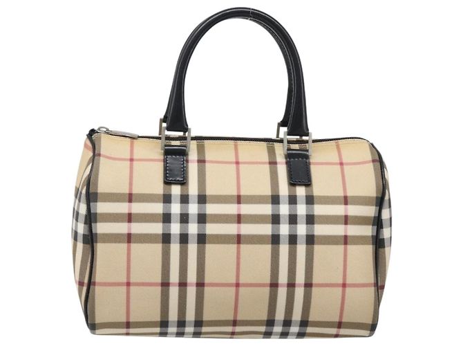 Borsa a mano BURBERRY Nova Check PVC Leather Beige Silver Auth BA15411 Argento - vista 13