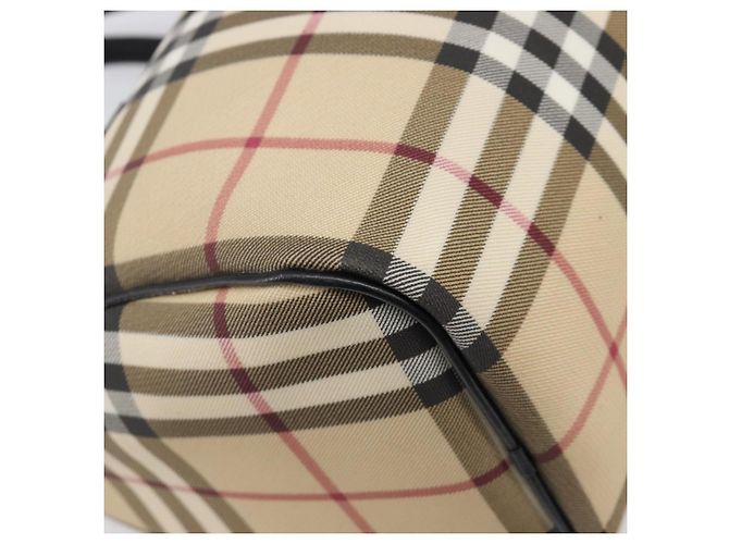 Borsa a mano BURBERRY Nova Check PVC Leather Beige Silver Auth BA15411 Argento - vista 14