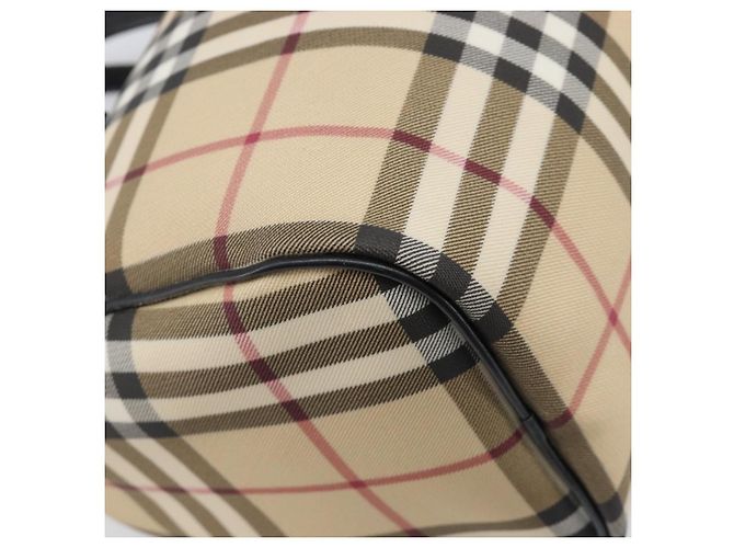 Borsa a mano BURBERRY Nova Check PVC Leather Beige Silver Auth BA15411 Argento - vista 16