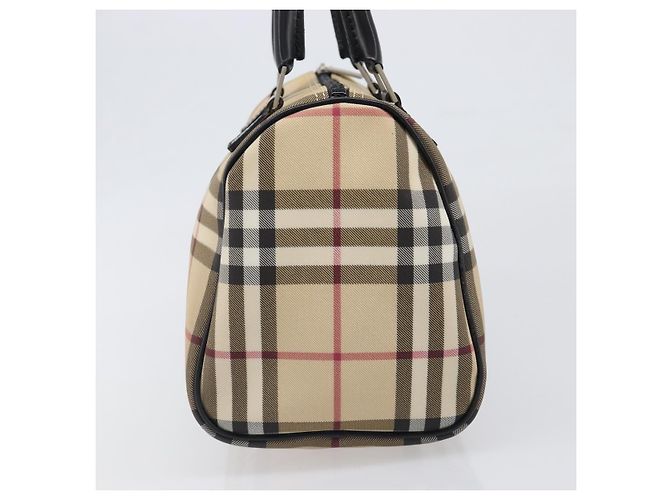 Borsa a mano BURBERRY Nova Check PVC Leather Beige Silver Auth BA15411 Argento - vista 3