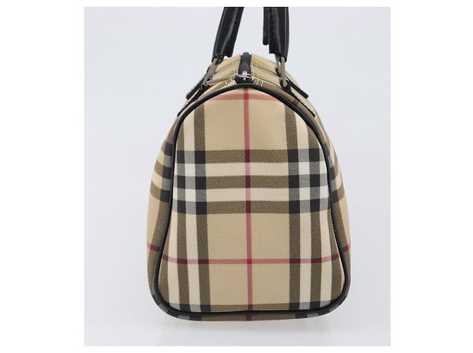 Borsa a mano BURBERRY Nova Check PVC Leather Beige Silver Auth BA15411 Argento - vista 4