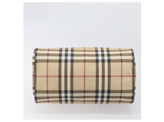 Borsa a mano BURBERRY Nova Check PVC Leather Beige Silver Auth BA15411 Argento - vista 5