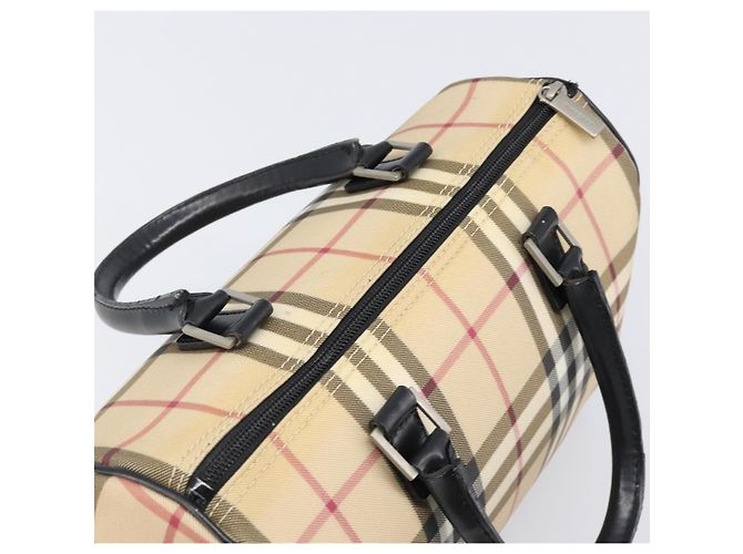 Borsa a mano BURBERRY Nova Check PVC Leather Beige Silver Auth BA15411 Argento - vista 6