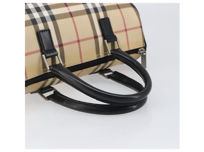 Borsa a mano BURBERRY Nova Check PVC Leather Beige Silver Auth BA15411 Argento - vista 7