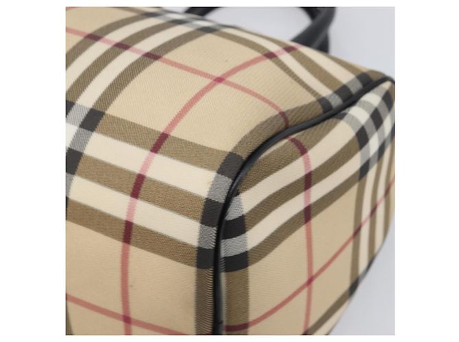 Borsa a mano BURBERRY Nova Check PVC Leather Beige Silver Auth BA15411 Argento - vista 9