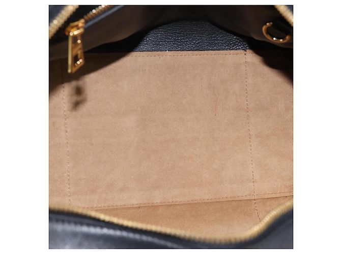 LOEWE Amazona 75 Handtasche Leder 2way Schwarz Gold Auth 202305V Golden - Ansicht 10