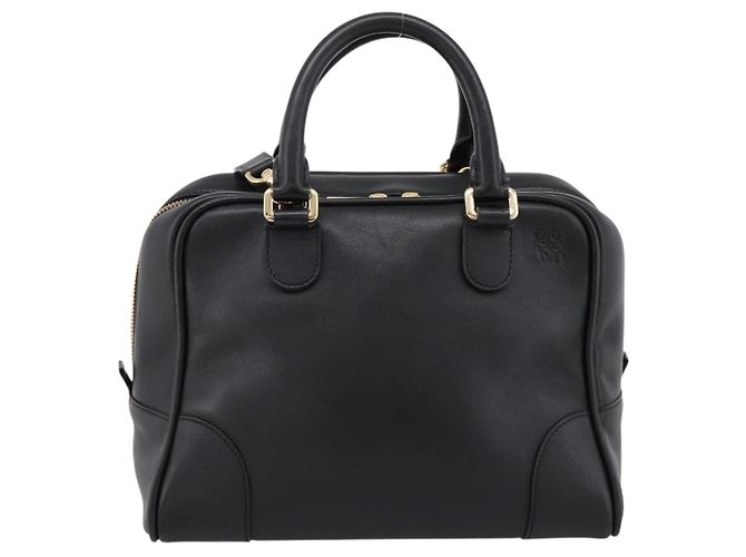 LOEWE Amazona 75 Handtasche Leder 2way Schwarz Gold Auth 202305V Golden - Ansicht 13
