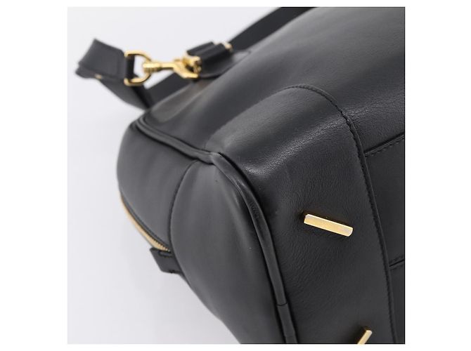 LOEWE Amazona 75 Handtasche Leder 2way Schwarz Gold Auth 202305V Golden - Ansicht 18