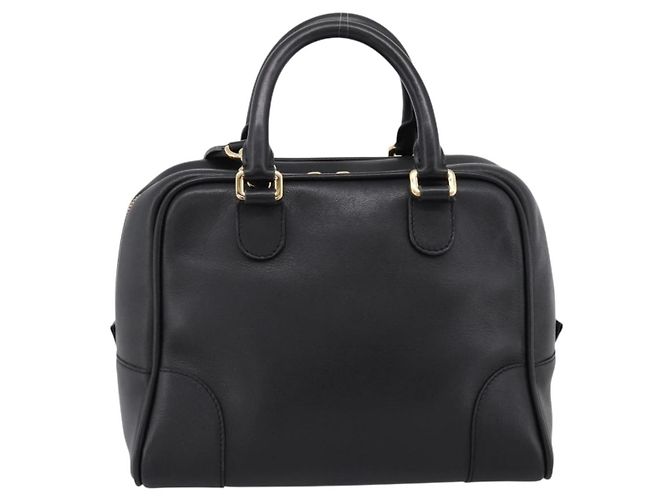 LOEWE Amazona 75 Handtasche Leder 2way Schwarz Gold Auth 202305V Golden - Ansicht 2