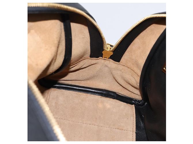 LOEWE Amazona 75 Handtasche Leder 2way Schwarz Gold Auth 202305V Golden - Ansicht 22