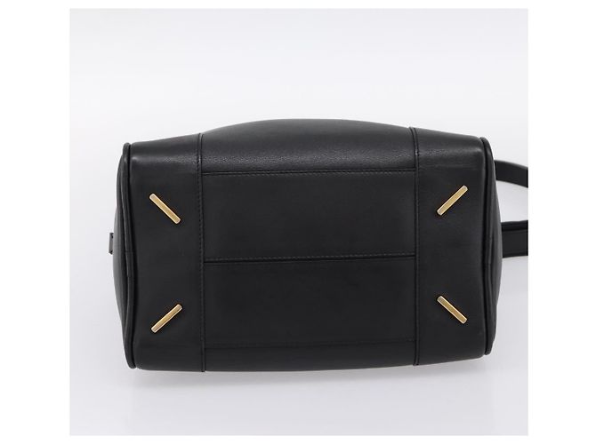 LOEWE Amazona 75 Handtasche Leder 2way Schwarz Gold Auth 202305V Golden - Ansicht 5