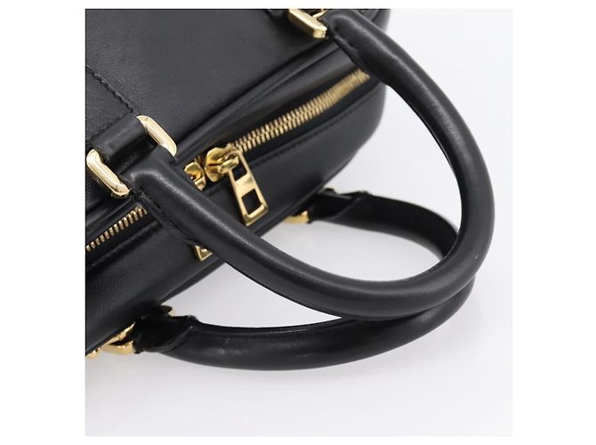 LOEWE Amazona 75 Handtasche Leder 2way Schwarz Gold Auth 202305V Golden - Ansicht 7