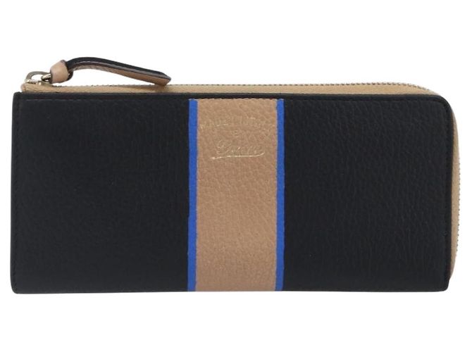 Portafoglio lungo GUCCI in pelle nero e oro 368232 Auth 199849A D'oro - vista 13