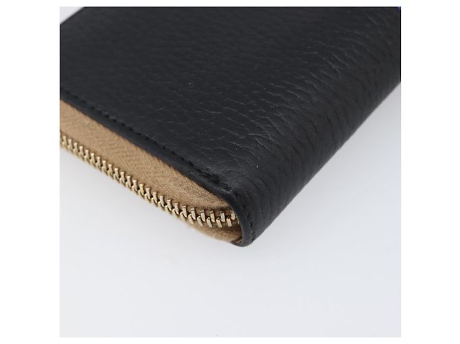 Portafoglio lungo GUCCI in pelle nero e oro 368232 Auth 199849A D'oro - vista 16