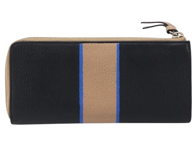 Portafoglio lungo GUCCI in pelle nero e oro 368232 Auth 199849A D'oro - vista 2