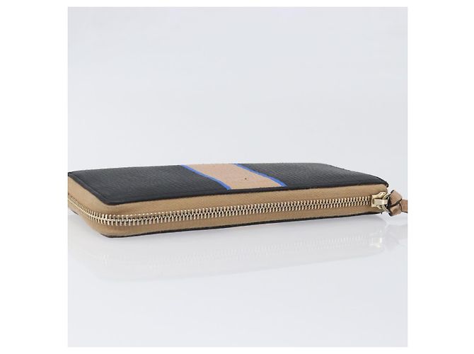 Portafoglio lungo GUCCI in pelle nero e oro 368232 Auth 199849A D'oro - vista 5