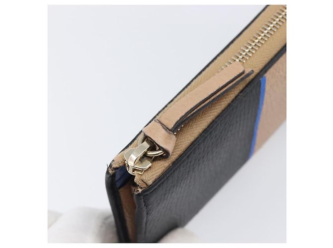 Portafoglio lungo GUCCI in pelle nero e oro 368232 Auth 199849A D'oro - vista 8