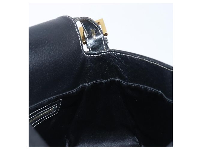 Borsa a tracolla FENDI Mamma Baguette in pelle nera e oro Auth yk20713M - vista 10