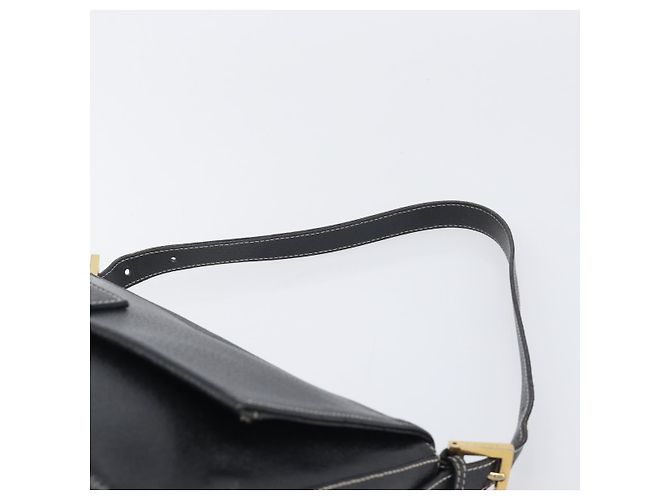 Borsa a tracolla FENDI Mamma Baguette in pelle nera e oro Auth yk20713M - vista 14
