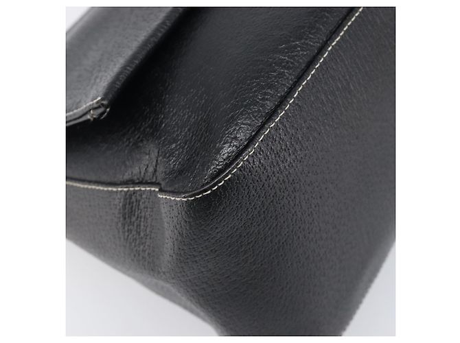 Borsa a tracolla FENDI Mamma Baguette in pelle nera e oro Auth yk20713M - vista 16