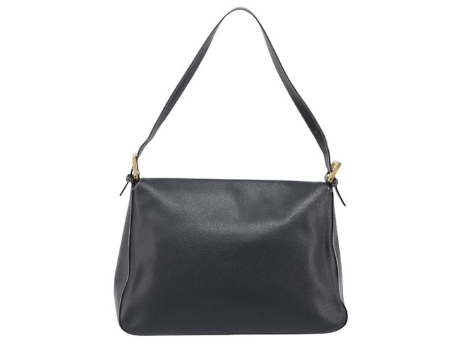 Borsa a tracolla FENDI Mamma Baguette in pelle nera e oro Auth yk20713M - vista 2