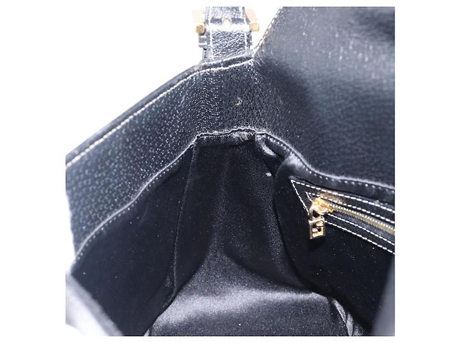 Borsa a tracolla FENDI Mamma Baguette in pelle nera e oro Auth yk20713M - vista 23