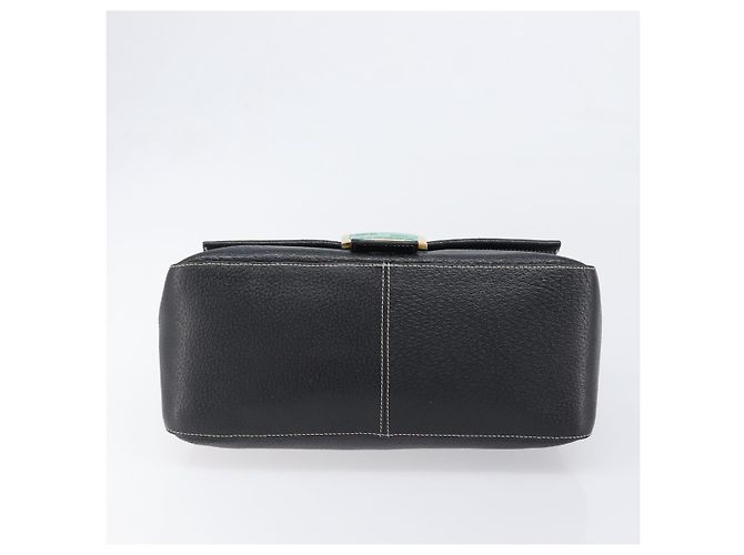 Borsa a tracolla FENDI Mamma Baguette in pelle nera e oro Auth yk20713M - vista 5