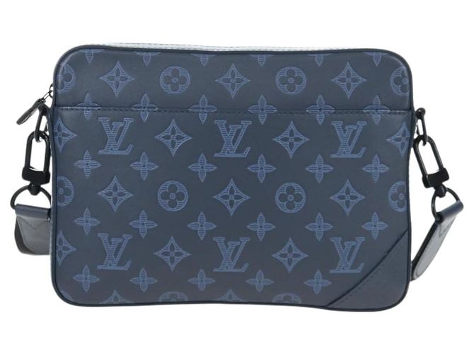 Borsa LOUIS VUITTON Monogram Shadow Danube PM Nera M43681 LV Auth 197487V Blu navy - vista 13