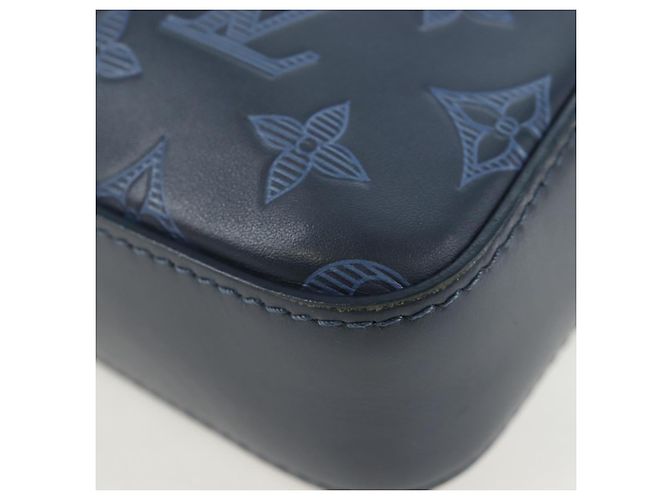 Borsa LOUIS VUITTON Monogram Shadow Danube PM Nera M43681 LV Auth 197487V Blu navy - vista 18