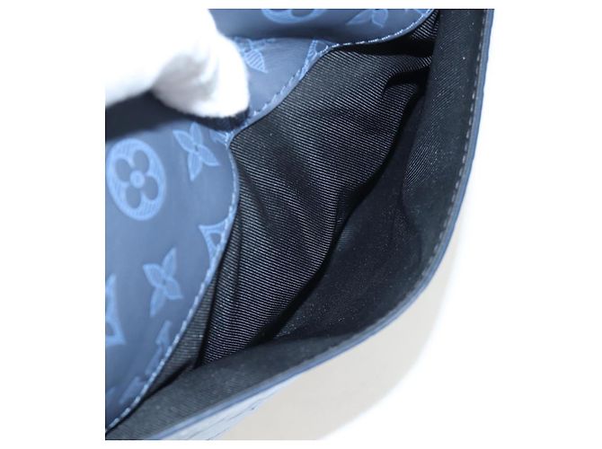 Borsa LOUIS VUITTON Monogram Shadow Danube PM Nera M43681 LV Auth 197487V Blu navy - vista 19