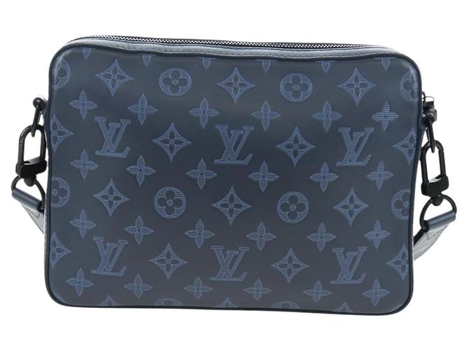 Borsa LOUIS VUITTON Monogram Shadow Danube PM Nera M43681 LV Auth 197487V Blu navy - vista 2